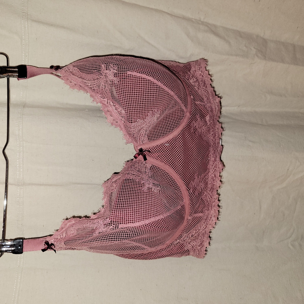 Lace Mesh Pink Bralette